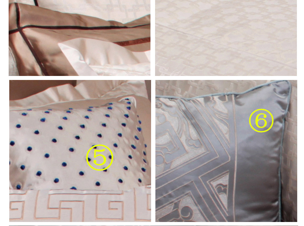 床上用品套件 杏色棉质回纹10件套 1.5/1.8米床（不含芯）（不含木架费）WLB0616