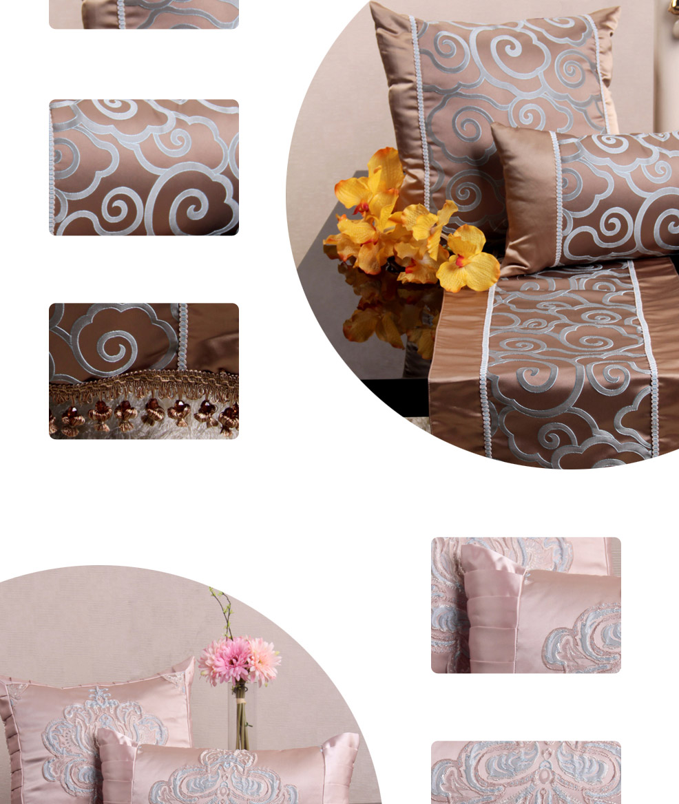 舒适时尚抱枕腰枕桌旗套装 多色多图案可选（不含木架费）WL419-WL427-WL433-WL4377