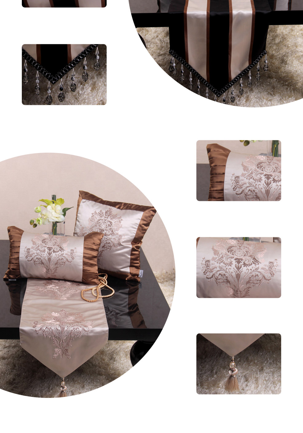 舒适时尚抱枕腰枕桌旗套装 多色多图案可选（不含木架费）WL419-WL427-WL433-WL4379