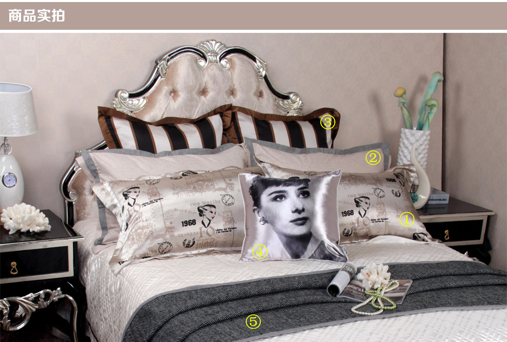 High-grade comfortable bedding stripe 10 Piece silk cotton bedding set pieces (excluding core) (excluding Mujia fee) WLB0661