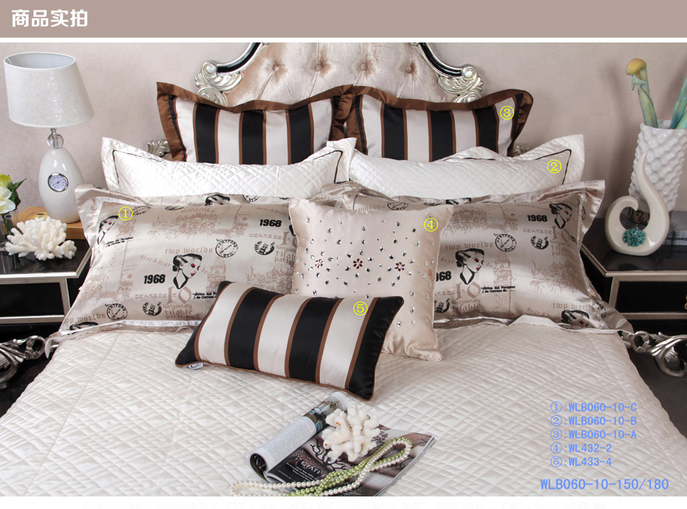 十件套纯棉条纹被套床单床上用品套件家纺10件套（不含芯）（不含木架费）WLB0601