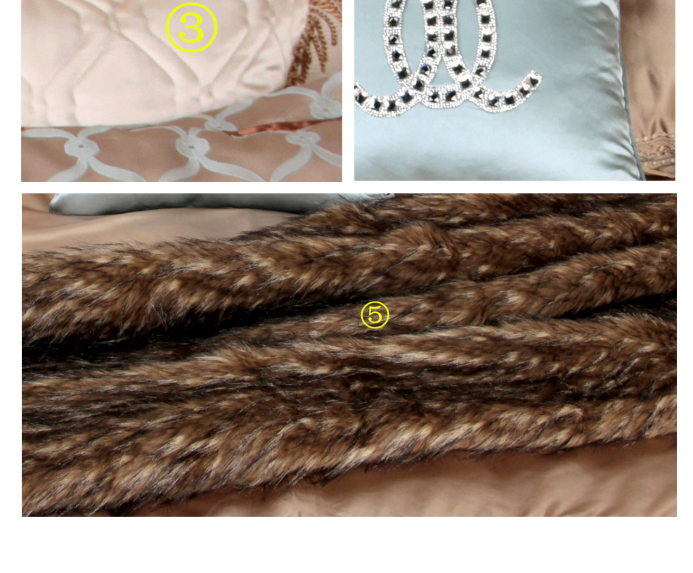 家纺仿真丝香槟金现代简约10件套 1.5-1.8米床通用棉质床品多件套（不含芯）（不含木架费）WLB0544