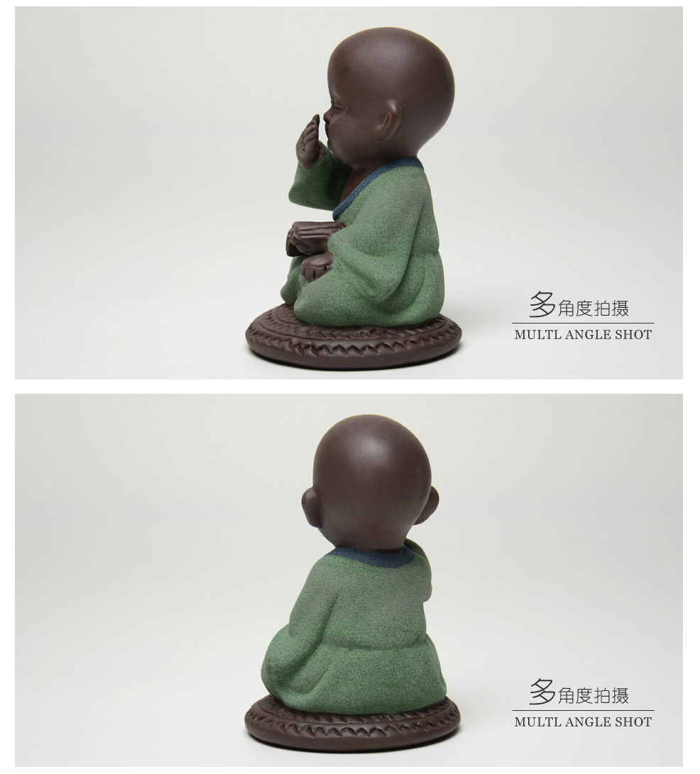 Three never Chachong cute little monk sand pottery tea pet ornaments YGF-CC-0172