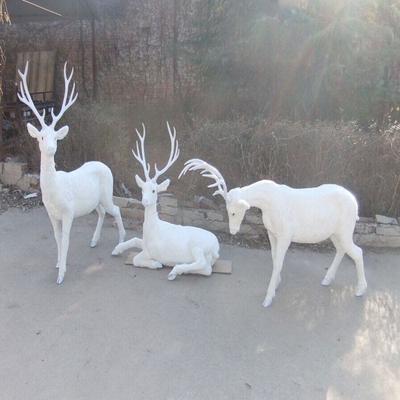 吉祥物仿真白鹿simulation white deer, high about 100cm