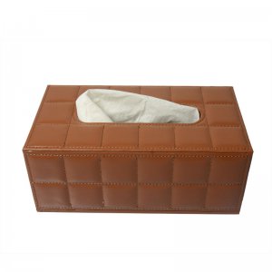 棕色PU61纹皮革长方形纸巾盒纸巾抽纸盒高档订制大号TX-018