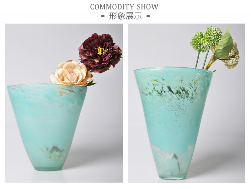 现代时尚家居花瓶摆件水培插花花器蓝色玻璃花瓶12S015-32、12S016-251