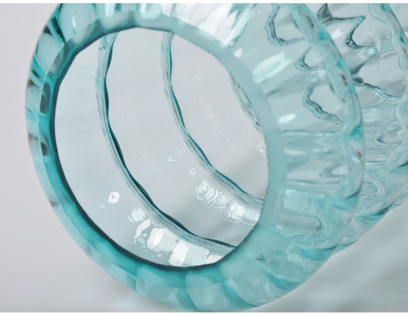 简欧现代时尚蓝色透明花瓶 家居装饰瓶摆件家居创意装饰新品33S008-335