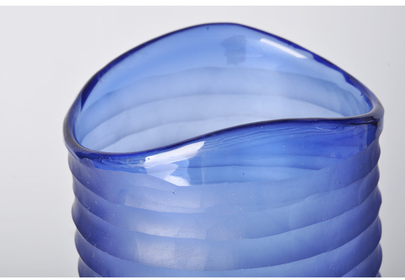 简欧现代蓝色透明玻璃花瓶摆件/欧式时尚创意家居台面花瓶花器53S001-26、53S001-365