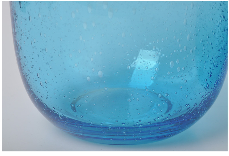 简欧现代透明创意玻璃花瓶时尚花瓶摆件饰品 结婚礼物蓝色细口花瓶23F68-53、23F68-455