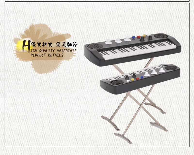 袖之珍 创意黑色迷你电子琴模型 家居乐器创意模型摆件EK-5-S EK-7-S4