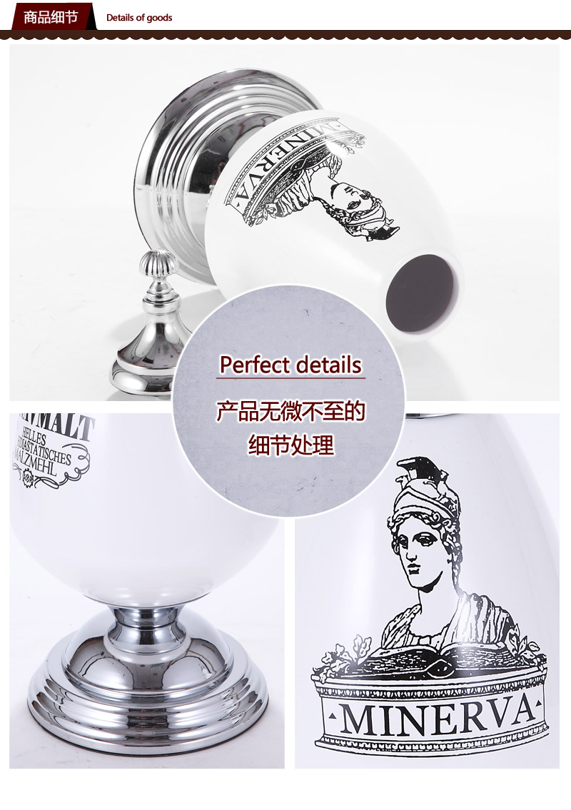 白色高档古典图案树脂收纳瓶工艺品家居装饰品KL180420-23