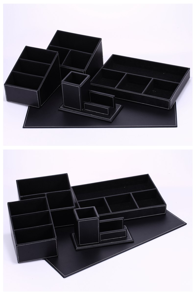办公室创意收纳盒系列经典黑色收纳盒收纳箱套装书房经济实用收纳套装WJ-52