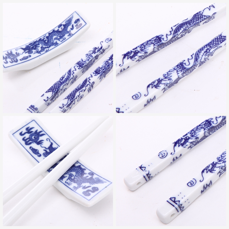古典陶瓷手绘筷子6对套装 祥龙图案 天然健康 高档礼品T6-0013