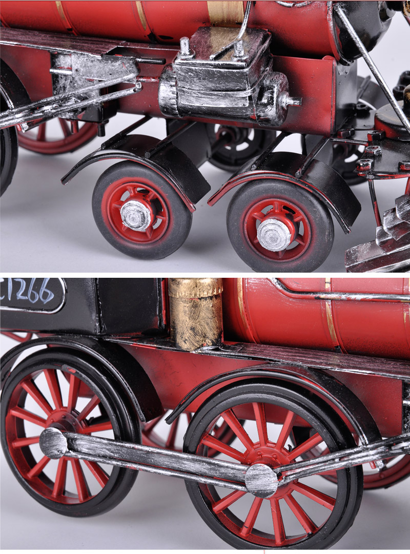 英式蒸汽火车头模型复古创意家居摆件铁艺手工礼物12506