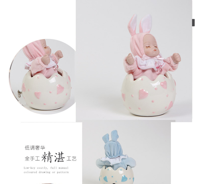 兔宝宝陶瓷摇头娃娃音乐盒 八音盒创意生日礼物（不含木架费）MD-028A  MD-028B4