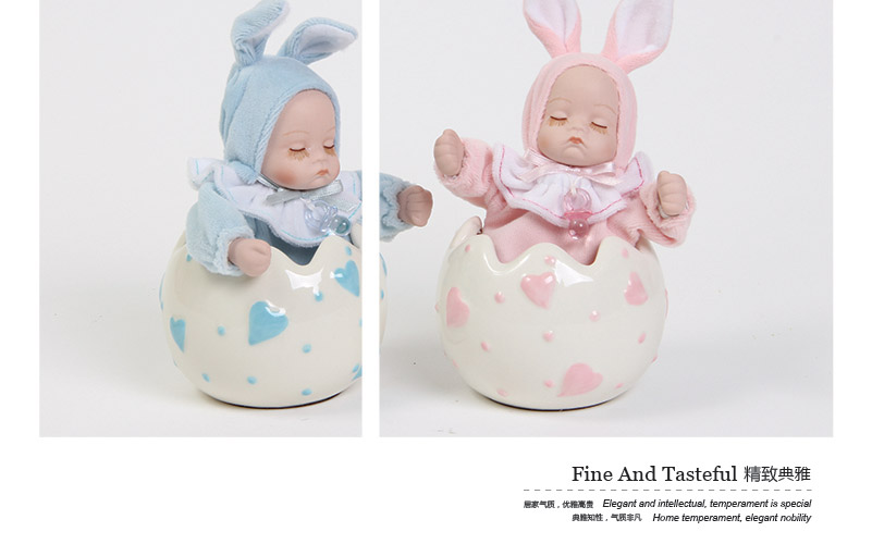 兔宝宝陶瓷摇头娃娃音乐盒 八音盒创意生日礼物（不含木架费）MD-028A  MD-028B2