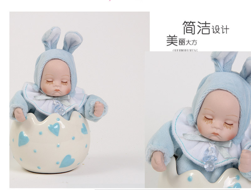 兔宝宝陶瓷摇头娃娃音乐盒 八音盒创意生日礼物（不含木架费）MD-028A  MD-028B3