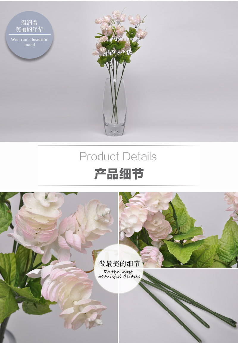 个性啤酒花仿真花 绢花假花 欧式餐桌花 客厅装饰品摆件OY-10014-PK4