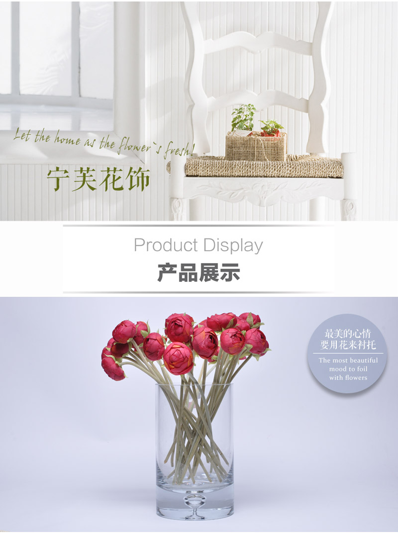 家居高仿真花假花露莲茶花欧式花艺 客厅 装饰花卧室餐桌摆放花卉HYP-10053-RE2