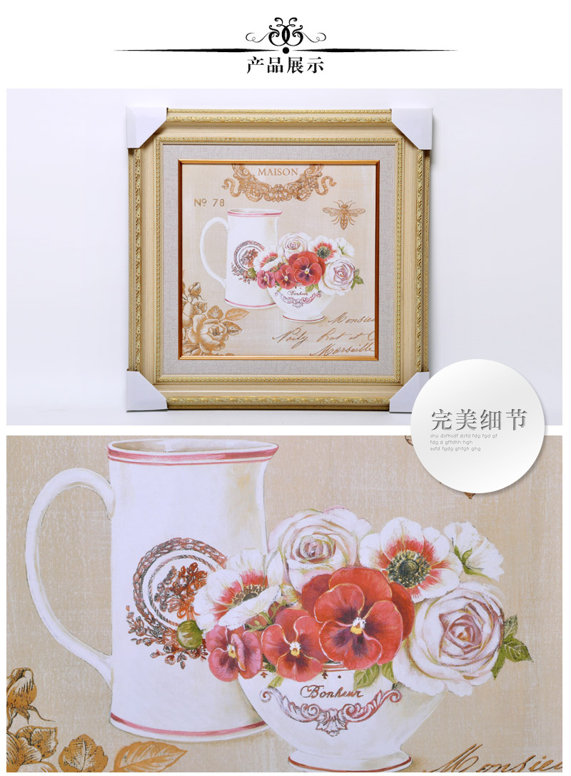 静物墙体壁画花瓶花卉餐具玫瑰餐厅带框画酒吧餐馆装饰画挂画版画SPG ZS0353