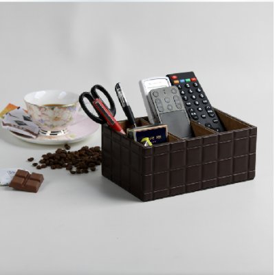 品地甜蜜浪漫巧克力质感长方形遥控器收纳盒文具收纳盒桌面收纳盒