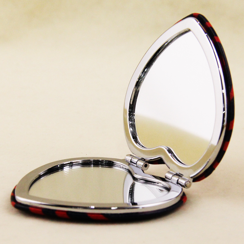 时尚可爱野性美韩版便携金属化妆镜心形镜4