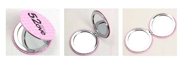 LOVE 1314系列定做 批发 双面折叠创意时尚金属 不锈钢 不碎 创意 PU便携口袋化妆小镜子5