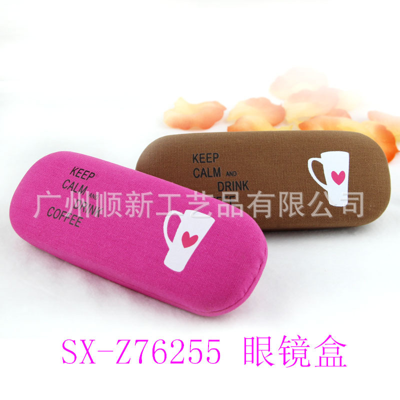 【2015新品推荐】工厂批发订制日韩时尚简约帆布风学生框架眼镜盒4