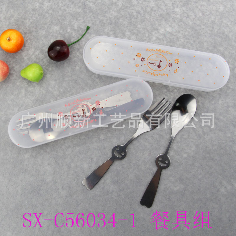 【2015爆款】工厂直供优质卡通不锈钢环保餐具组便携叉勺套装组4
