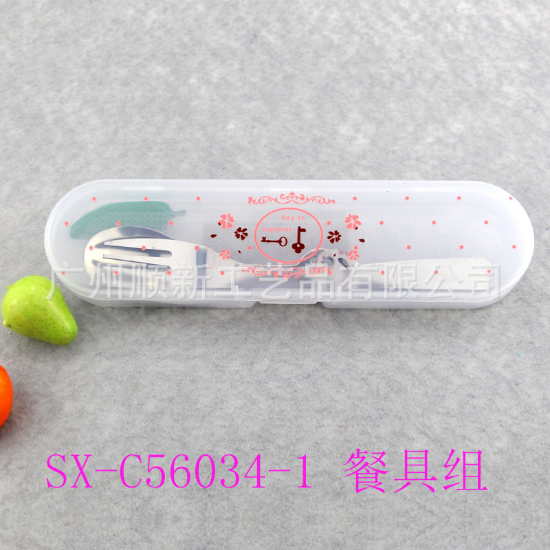 【2015爆款】工厂直供优质卡通不锈钢环保餐具组便携叉勺套装组5