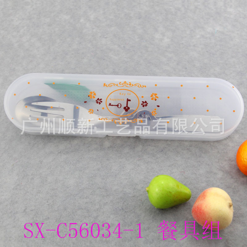 【2015爆款】工厂直供优质卡通不锈钢环保餐具组便携叉勺套装组6