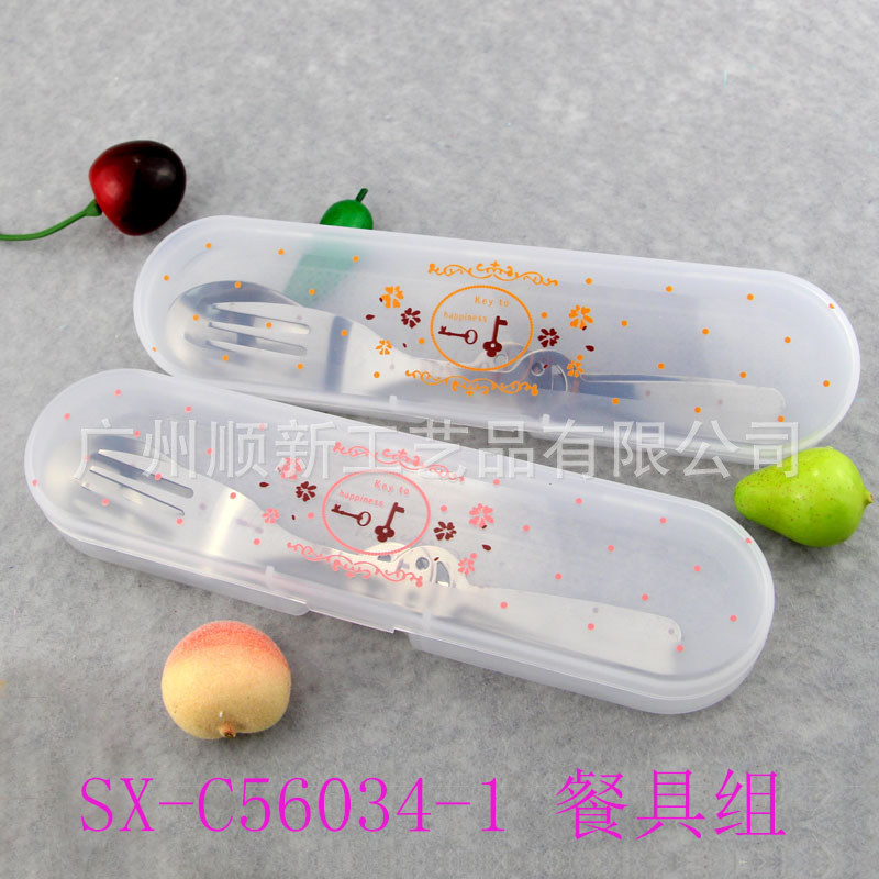 【2015爆款】工厂直供优质卡通不锈钢环保餐具组便携叉勺套装组7