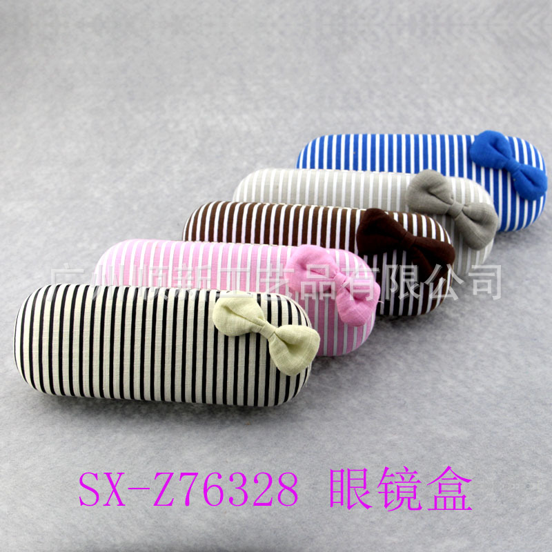 【2015新款】工厂直供订制批发经典优雅条纹蝴蝶结光学框架眼镜盒1