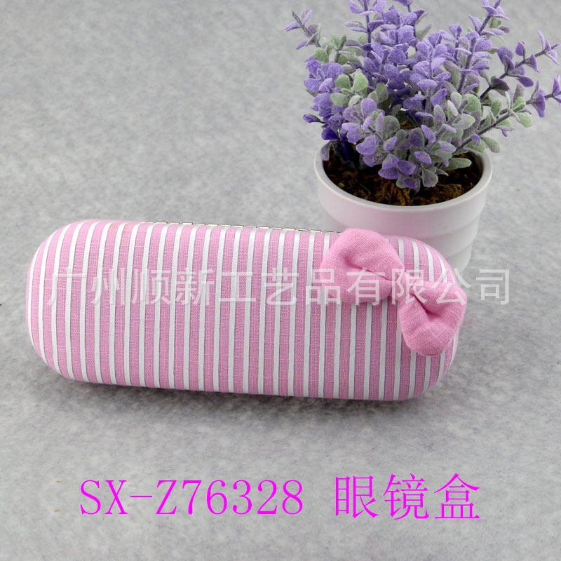 【2015新款】工厂直供订制批发经典优雅条纹蝴蝶结光学框架眼镜盒5