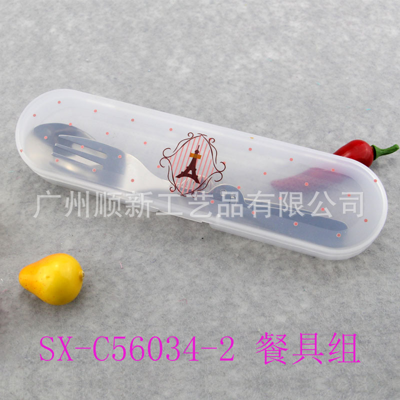 【2015爆款】工厂直供优质卡通不锈钢环保餐具组便携叉勺套装组7