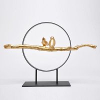 简约家居饰品玄关摆件电视柜工艺摆设办公室装饰品自然两只鸟家居摆件92058