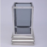 现代简约创意高档金属不锈钢玻璃花瓶花桶花插花器摆件90079
