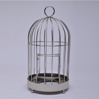 欧式铁艺金属鸟笼橱窗挂式婚庆影楼拍摄道具装饰摆件金属银色鸽子笼APL0884