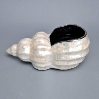 简约陶瓷贴贝壳造型摆件 白贝壳海螺型摆件花瓶 创意家居摆设软装饰工艺品PV8370-14-0986W