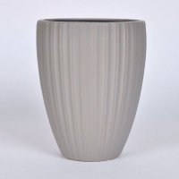 现代简约陶瓷花瓶摆件 灰色时尚艺术条纹窄底宽口瓶小花瓶 创意家居装饰瓶OH013-7046-58G2