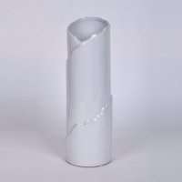 现代简约陶瓷花瓶摆件 白色艺术不规则瓶口造型高花瓶 创意家居摆设装饰瓶OH021-8107-11W1