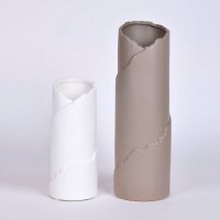 现代简约陶瓷花瓶摆件 白色(灰色)艺术不规则瓶口造型 创意家居摆设瓶OH021-8108-11W1
