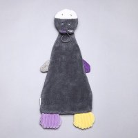 简约珊瑚绒萌酷擦手巾 绿色超柔吸水挂式可爱卡通动物擦手巾 家居舒适体验品 YZJ2-16