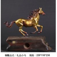 中式现代铜雕礼品小马摆件客厅书房卧室装饰