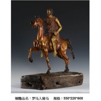 西式现代铜雕罗马人骑马摆件客厅书房卧室装饰