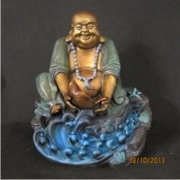 中式化煞招财镇宅铜雕年年有余弥勒佛摆件客厅书房卧室装饰