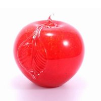 水晶玻璃摆件现代艺术家居琉璃桌面摆设工艺品 大号花粒红苹果琉璃摆件XSJ-91