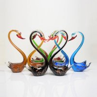 现代时尚创意工艺礼品客厅家居装饰品摆件 结婚礼物新婚庆摆设 25CM金星双尾鹅一对 SD-10