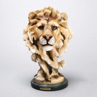 欧式高档动物造型树脂摆件 彩色王者风范狮子头造型摆件 家居办公桌面摆件工艺品（不开发票）FA6135
