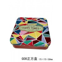 HAPPY TIMES正方盒 食品罐 收纳盒 礼品盒